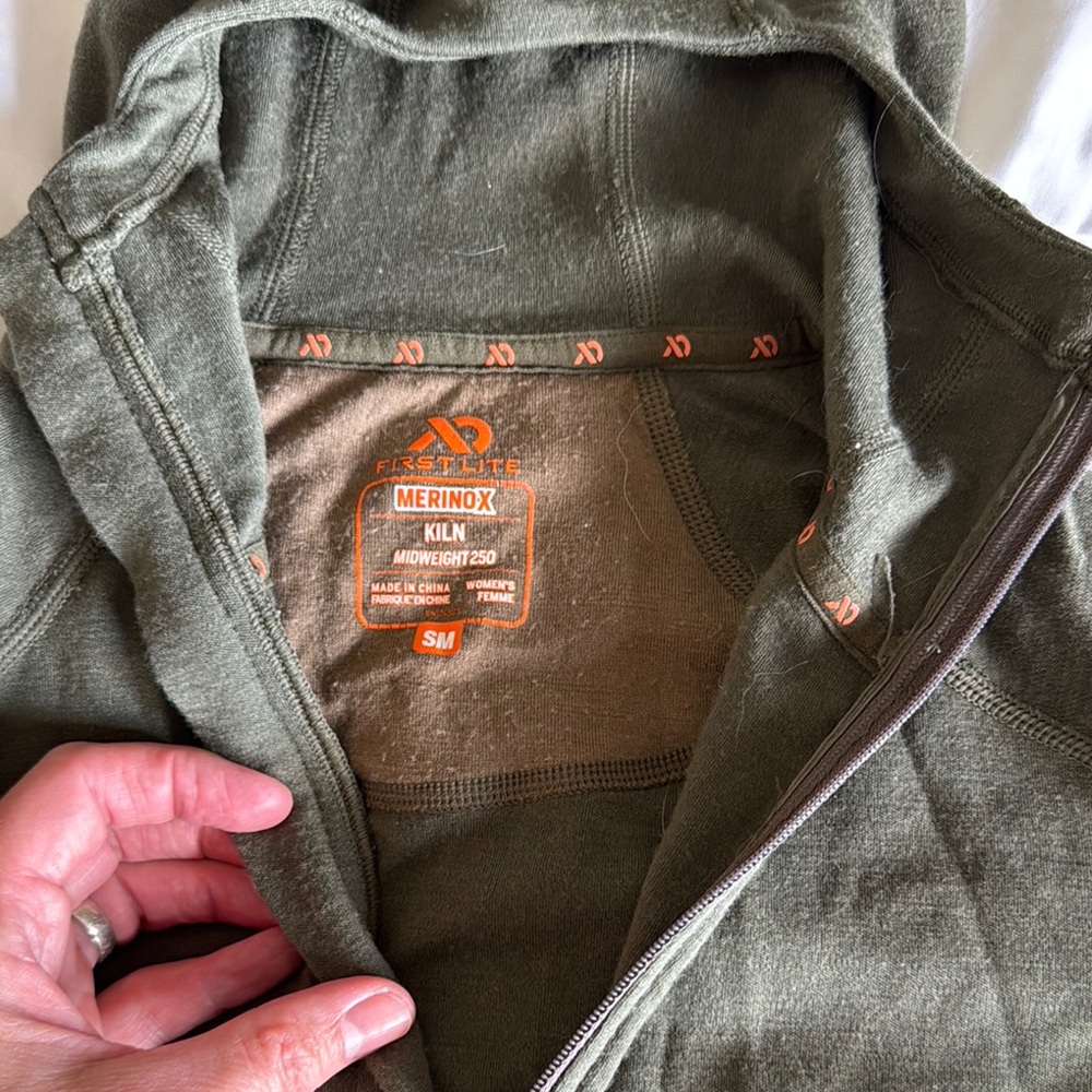 First Lite MerinoX Kiln Olive Hoodie